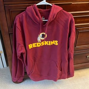 Washington redskins hooded football sweatshirt.
